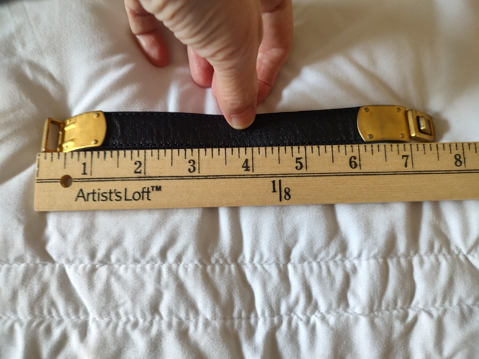 Vintage DKNY Leather Cuff Bracelet Made in Italy