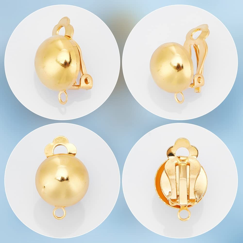 40pcs Clip-on Earring Converters, Brass Easy Open Loop Findings for Non-Pierced