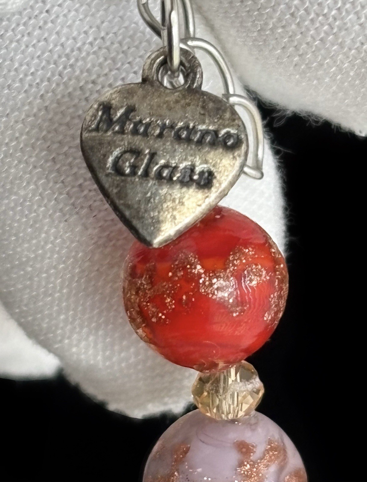 Vintage Murano Glass Bead Bracelet 7”- 8.25in Adjustable Multi Color Glass Beads