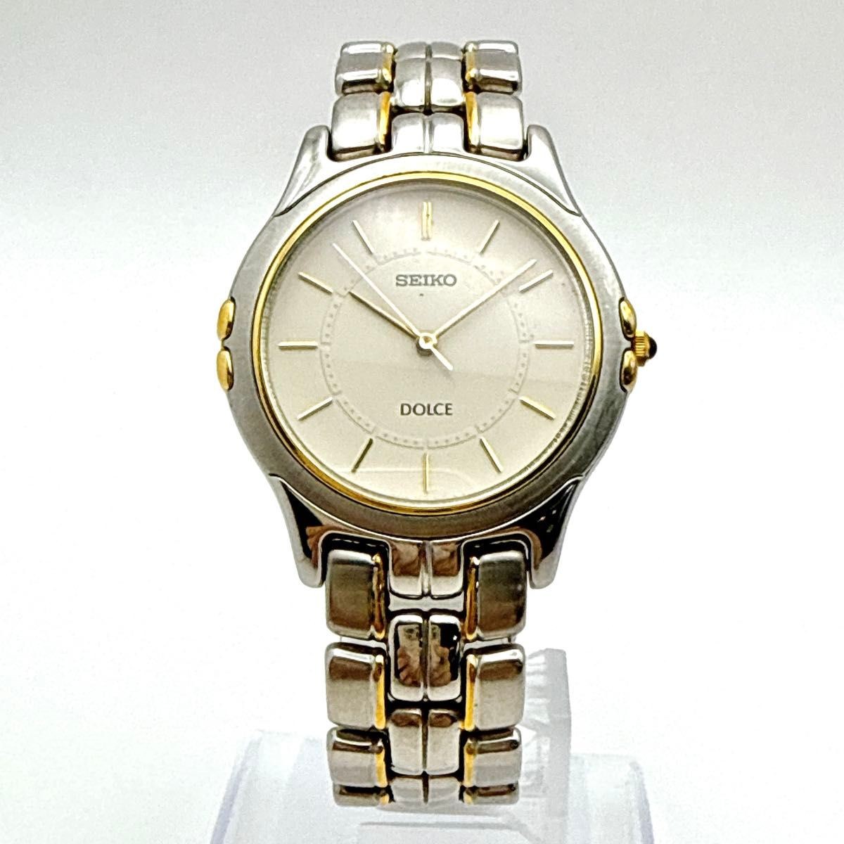 SEIKO Dolce Thin Quartz Watch Two Tone Ivory Dial 35mm/1.38in Men Used