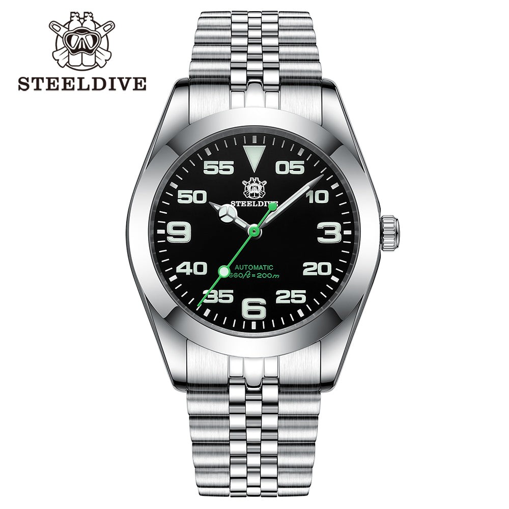 STEELDIVE SD1934K Mens 39mm 200M Automatic Dive Watch NH35 Sapphire Steel