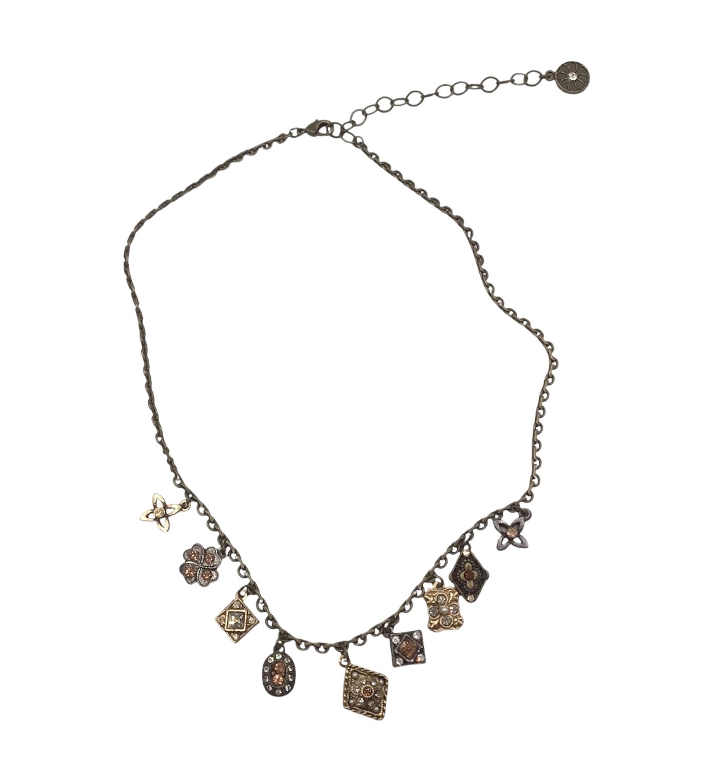 Sweet Romance Gothic Victorian Charm Necklace 17”, Vintage Antique Style