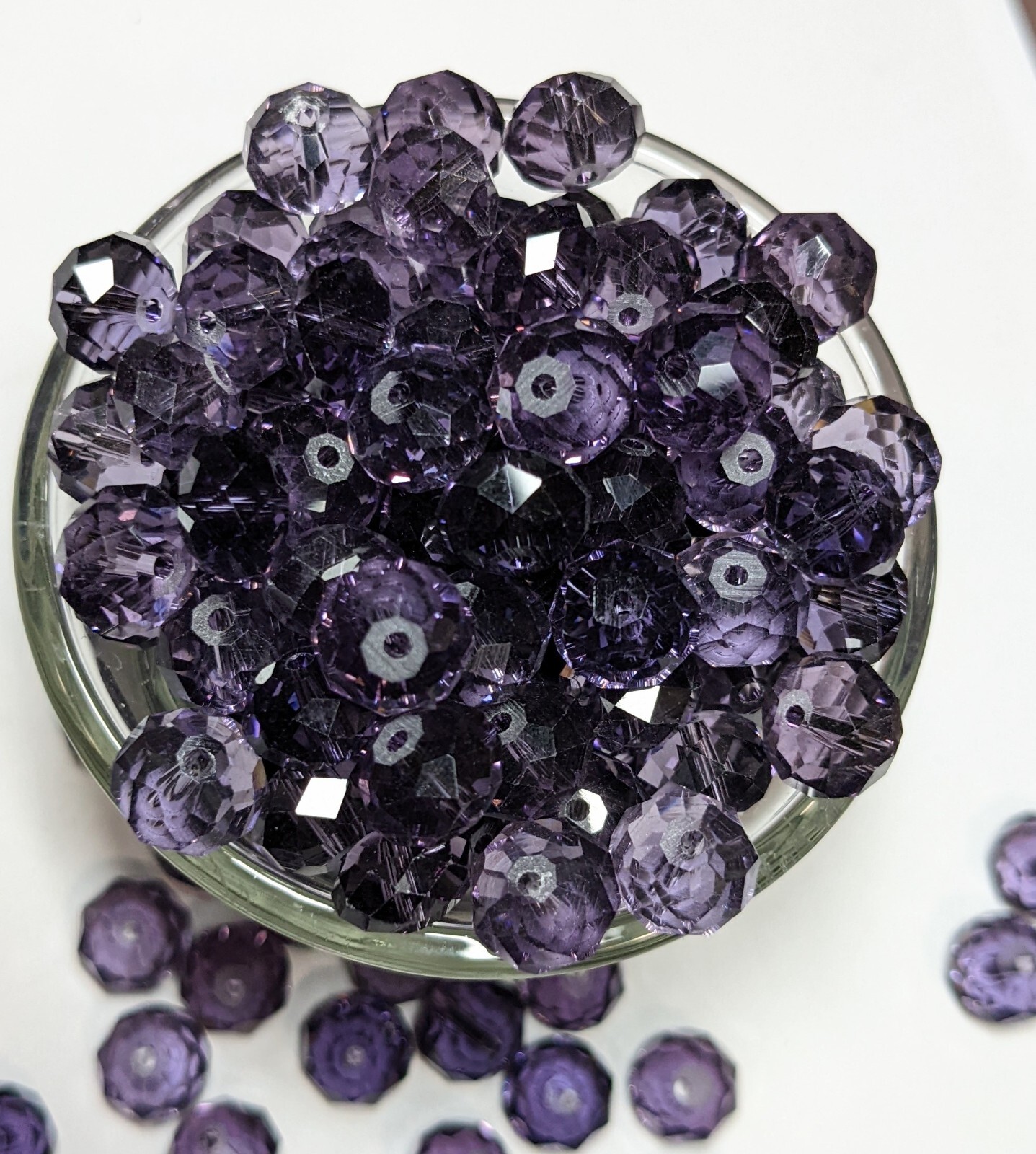 Crystal Beads 8mm Beads for Jewelry Making Bulk 180 pcs Purple Roundelle