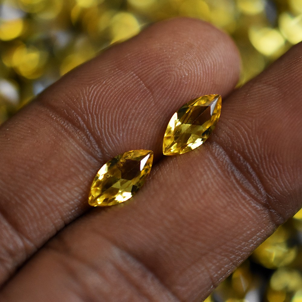 10×5 mm 2.40 Ct NATURAL Yellow Sapphire Flawless Marquise Cut Certified Gemstone