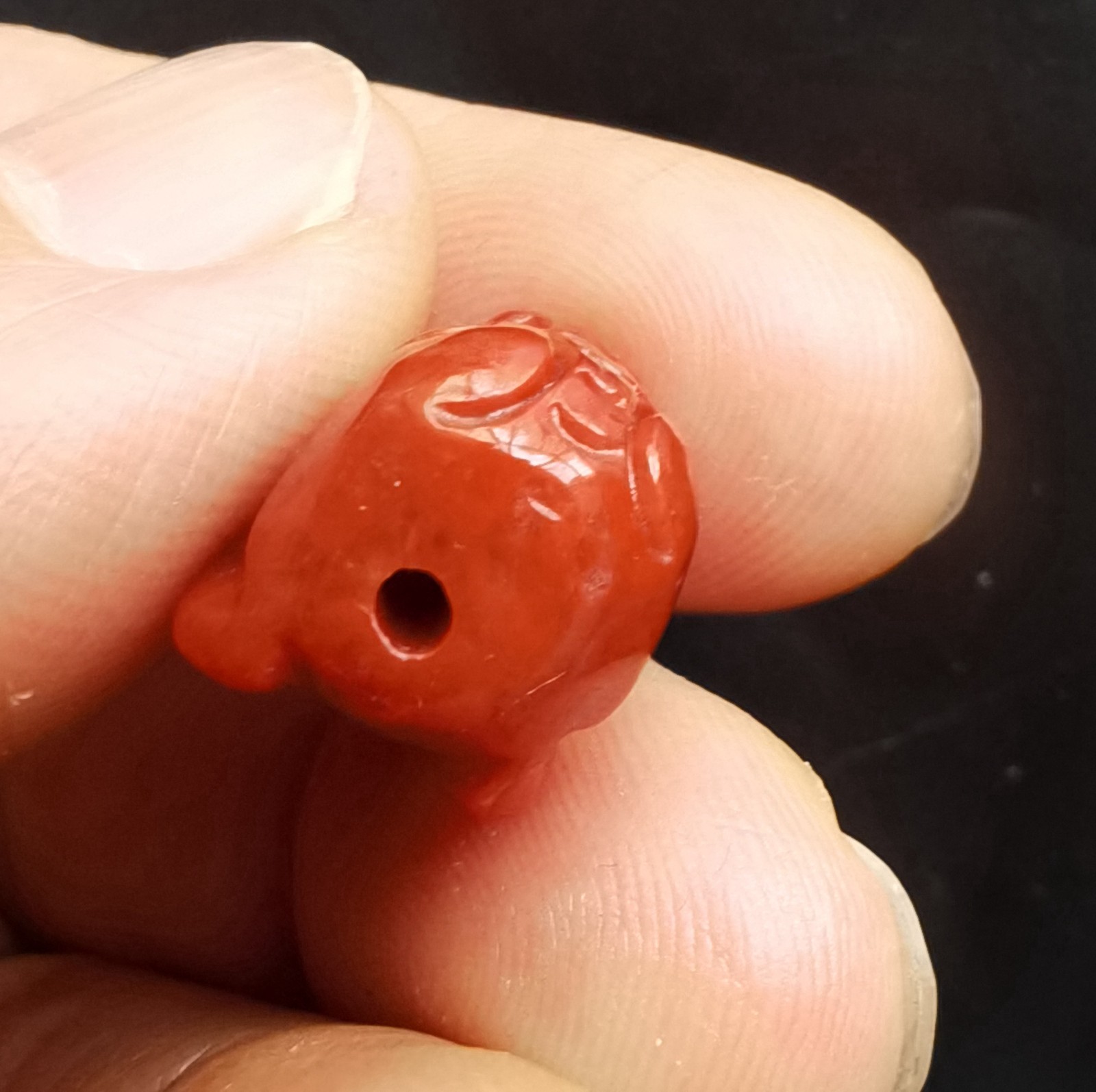 Hollow Rich Pixiu dragon carving red Jade stone pendant,amulet rope necklace