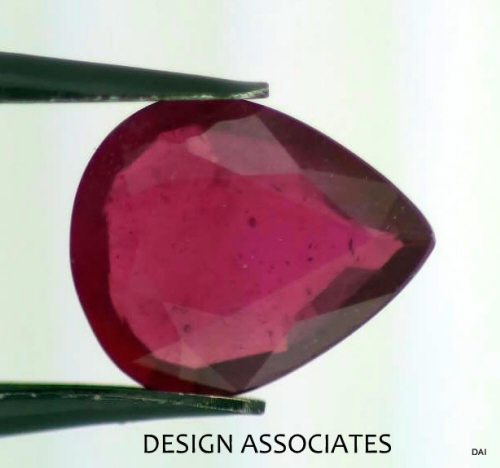 RUBY 11.35 X 9.54 MM PEAR CUT EARTH MINED AND TREATED GEMSTONE AAA (179986)