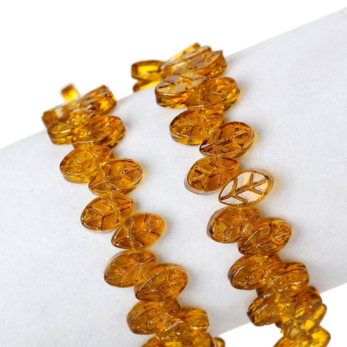 Sexy Sparkles 1 Strand Glass Loose Beds Leaf Shape 7mm,13″ Long, Approx.60pcs/st