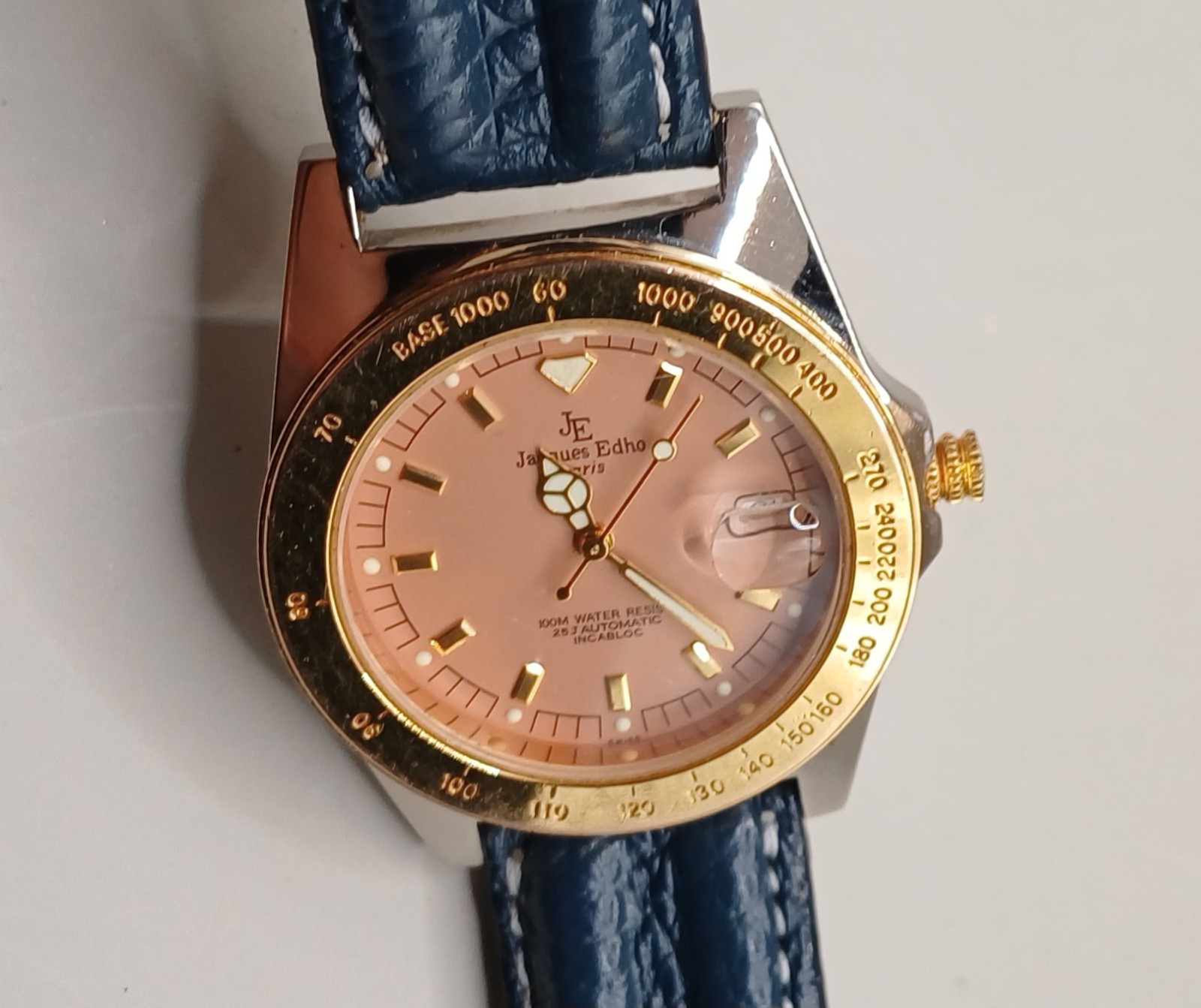Rare Vintage JACQUES EDHO Swiss Mechanical Automatic Watch 25 jewels, 38 mm