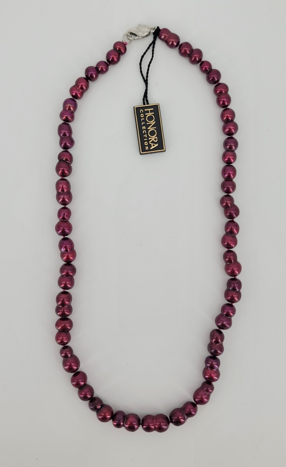Beautiful HONORA Darker Red/Burgundy Pearl 20 Inch Necklace w/tag