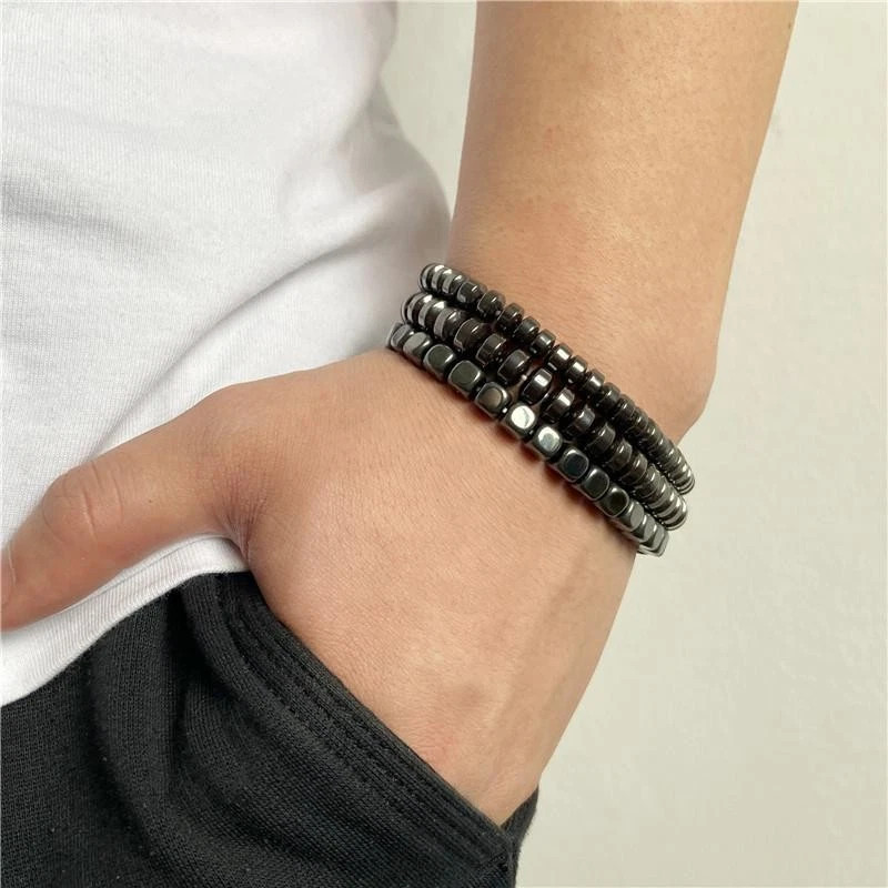 Hematite Bracelet for Men, 2025 New No-magnetic Black Bracelet
