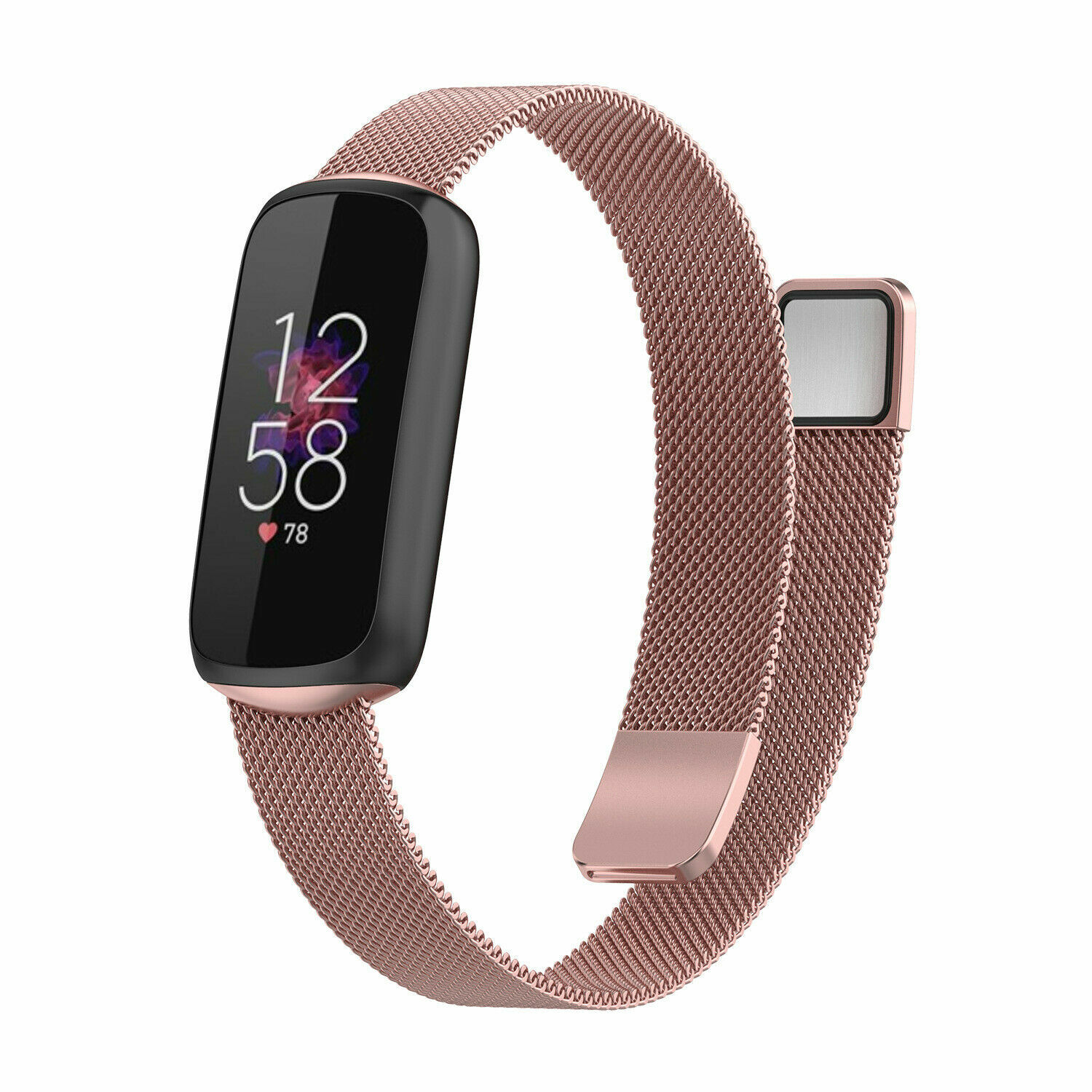 Magnetic Metal Milanese Watch Band Bracelet Strap Replacement For Fitbit Luxe