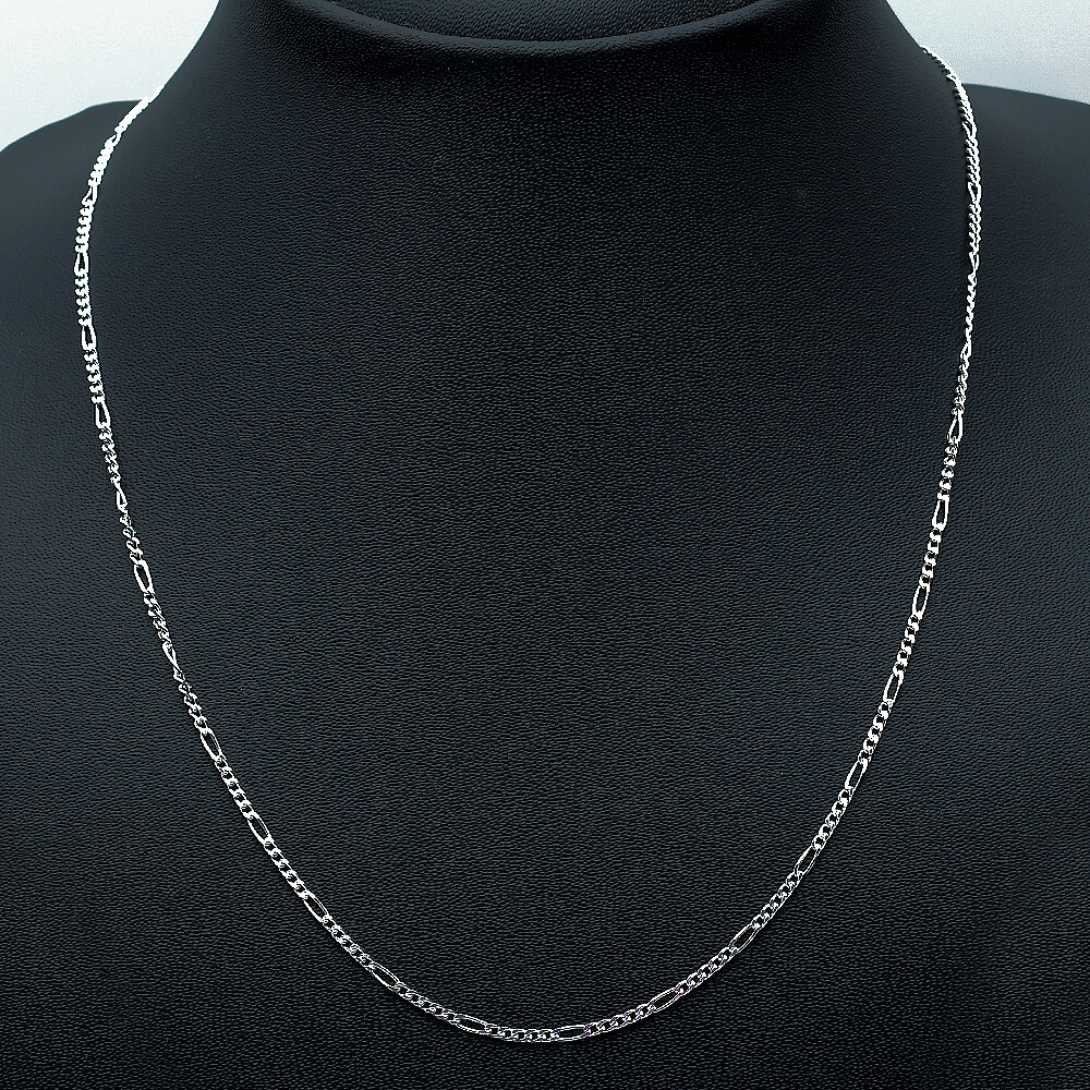 18 inch Figaro Style Chain 925 Sterling Silver Jewelry 6117