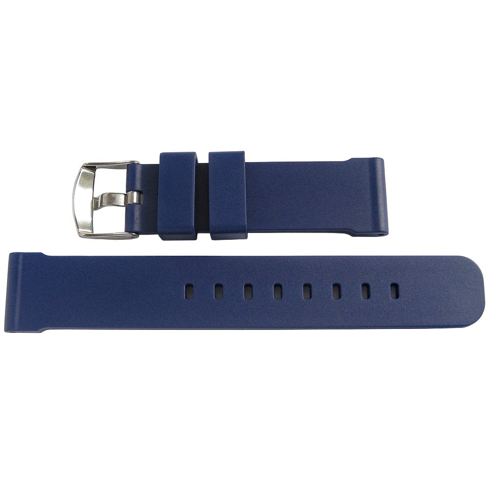 Bonetto Cinturini Model 317 Mens 22mm Blue Rubber Watch Band Strap Made in Italy