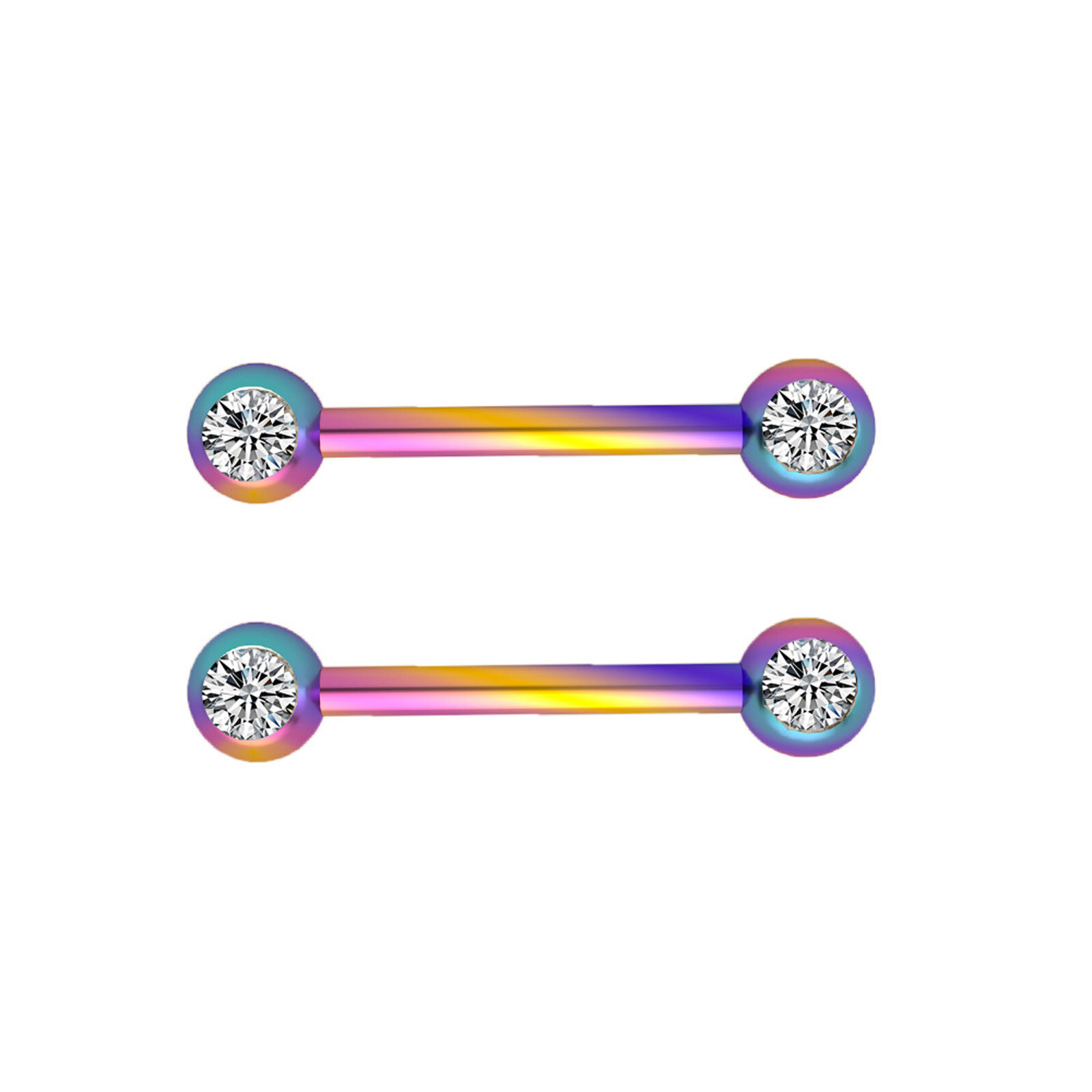 4-14Pcs Stainless Steel Nipple Rings Tongue Rings Straight Barbell Piercing 14G