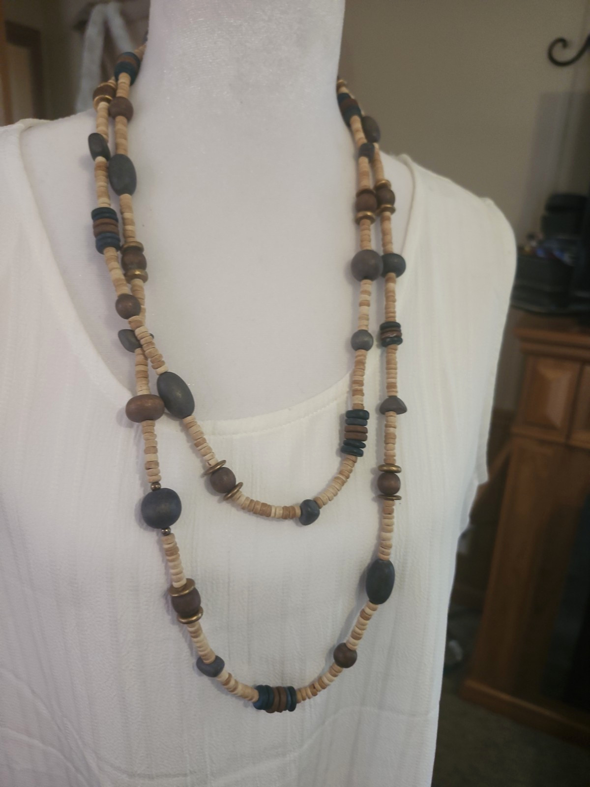 Pastel Wood Jewelry Sets Necklace Bracelet Earrings Mixed Lot of 7 Pieces