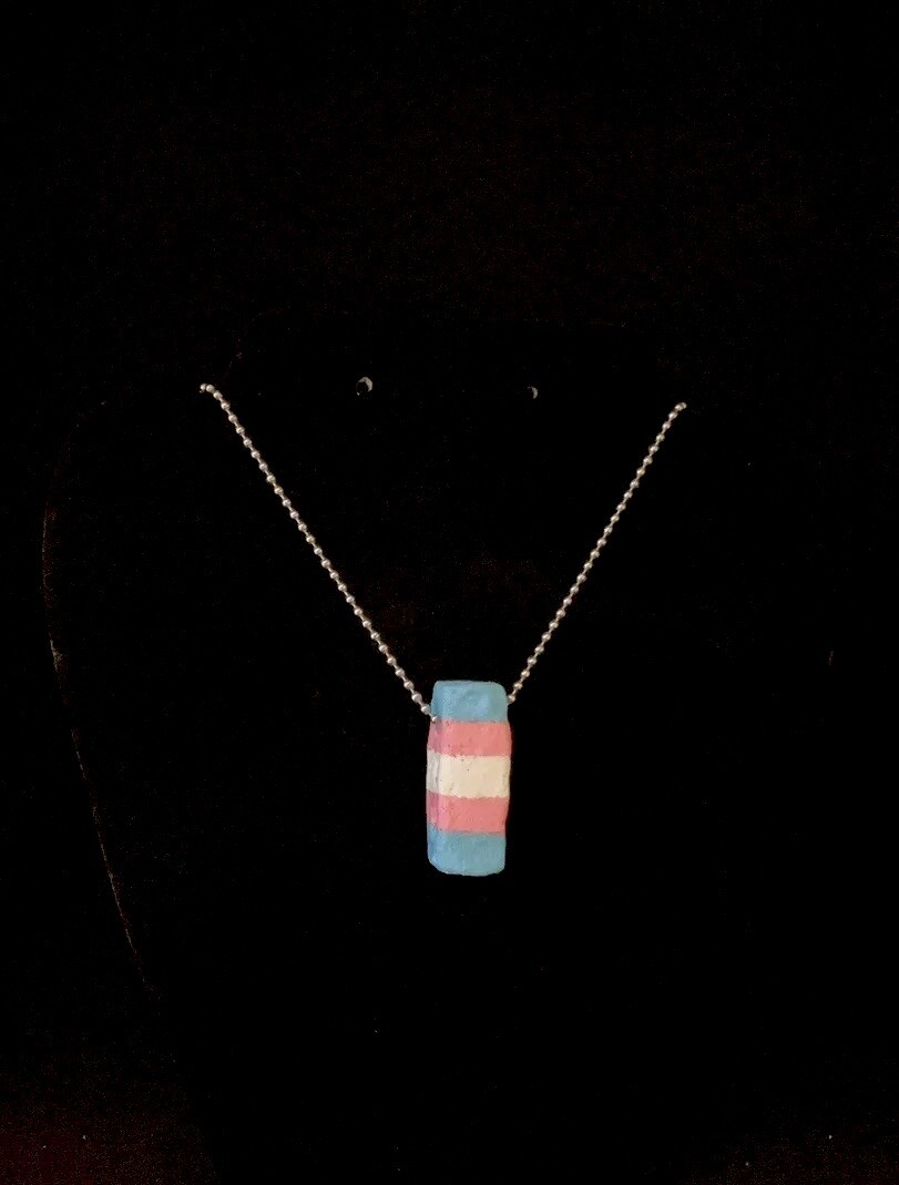 Trans Pride Brick Necklace, LGBTQIA+, MiaChavi Geekery