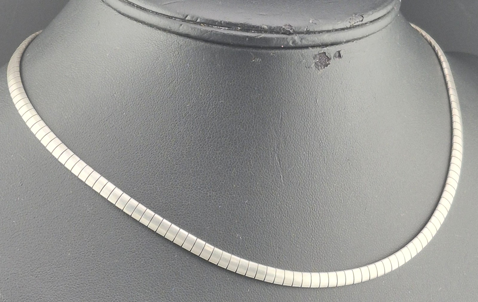 Vintage 4mm Flat Snake Link Sterling Silver Chain Choker Necklace 16″