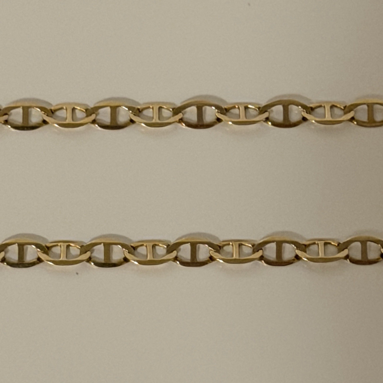 5.06g 10k Anchor Link Yellow Gold Chain Necklace 25.5” Italy ACA 3mm