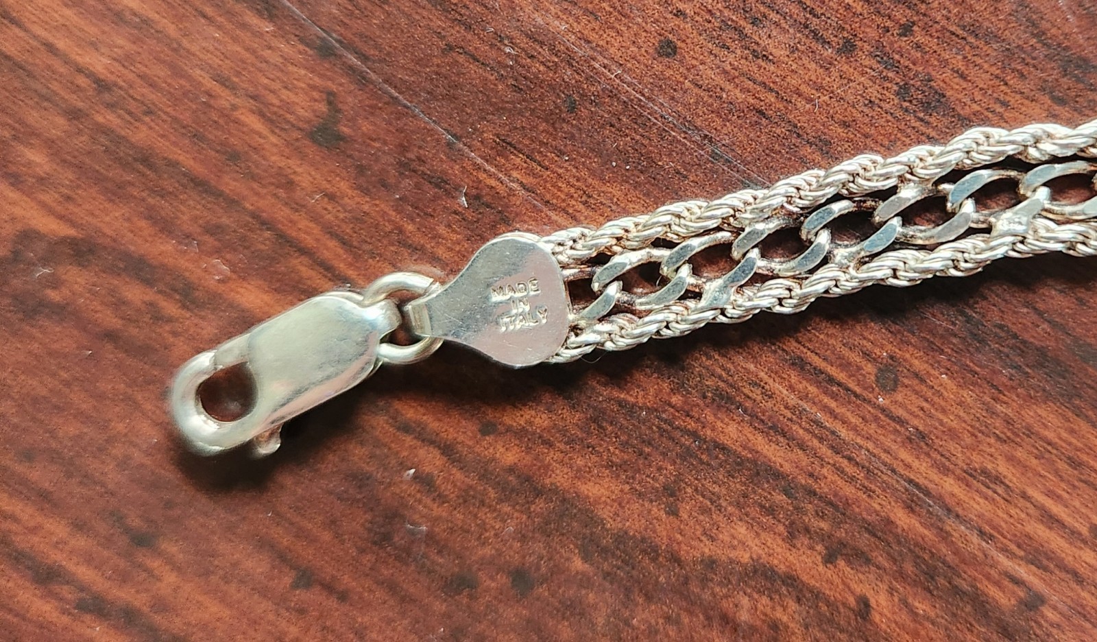 Milor 925 Sterling Silver Bracelet Italy 7 grams 7 1/2 Inches