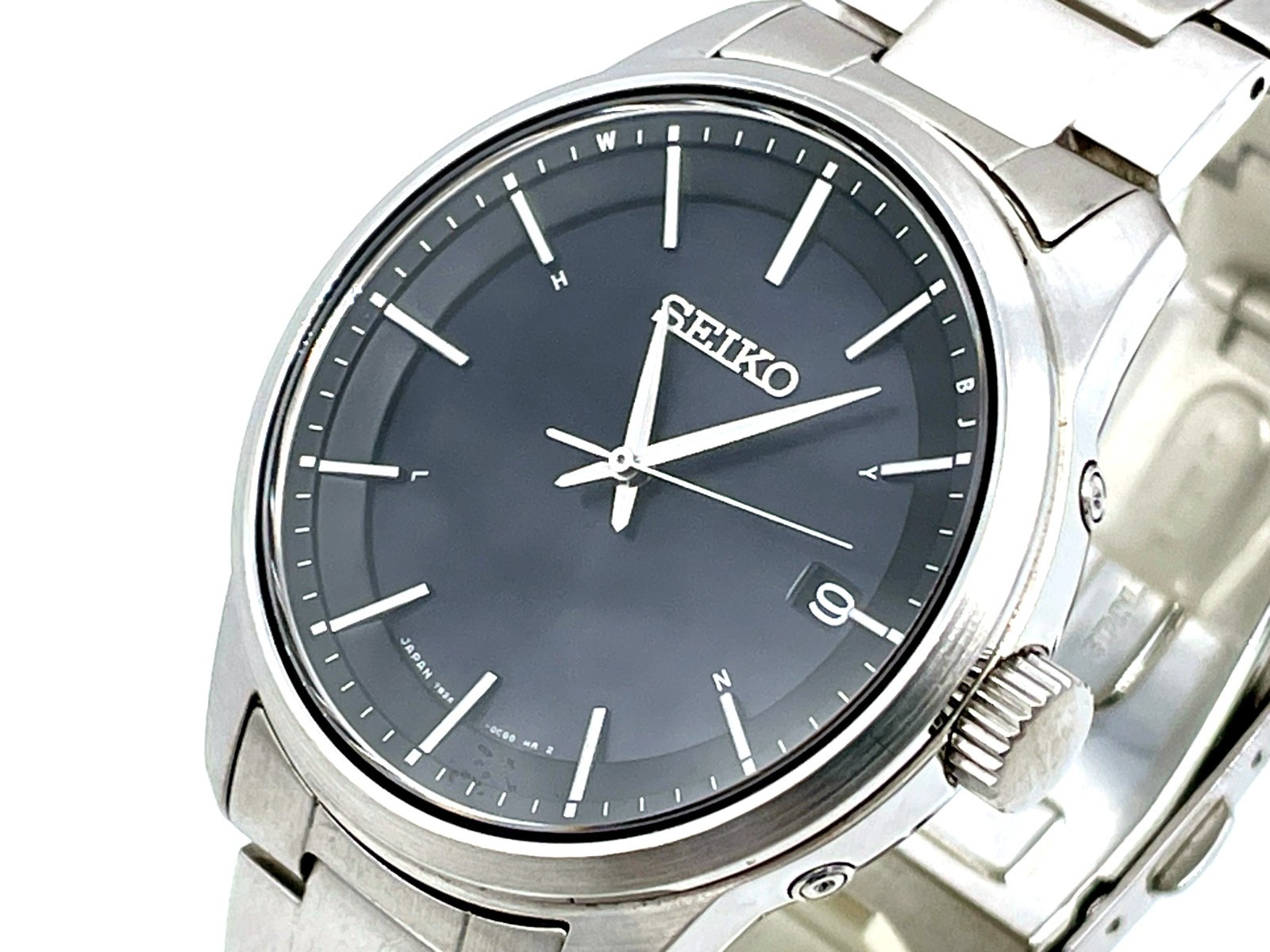 SEIKO Radio Wave Control Solar Men’s Watch Stainless Black Dial 7B24-0BJ0 40mm