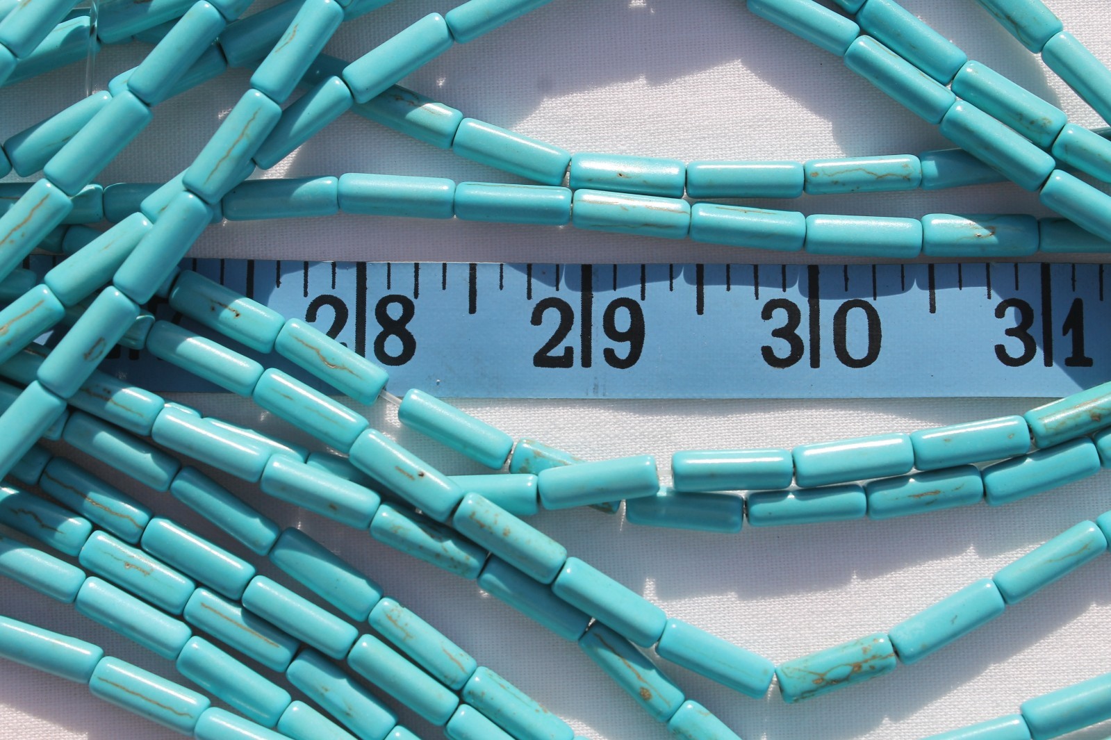 4x13mm Howlite Dyed Column Tube Turq.Blue Stone Loose Beads Jewelry Crafts RS64