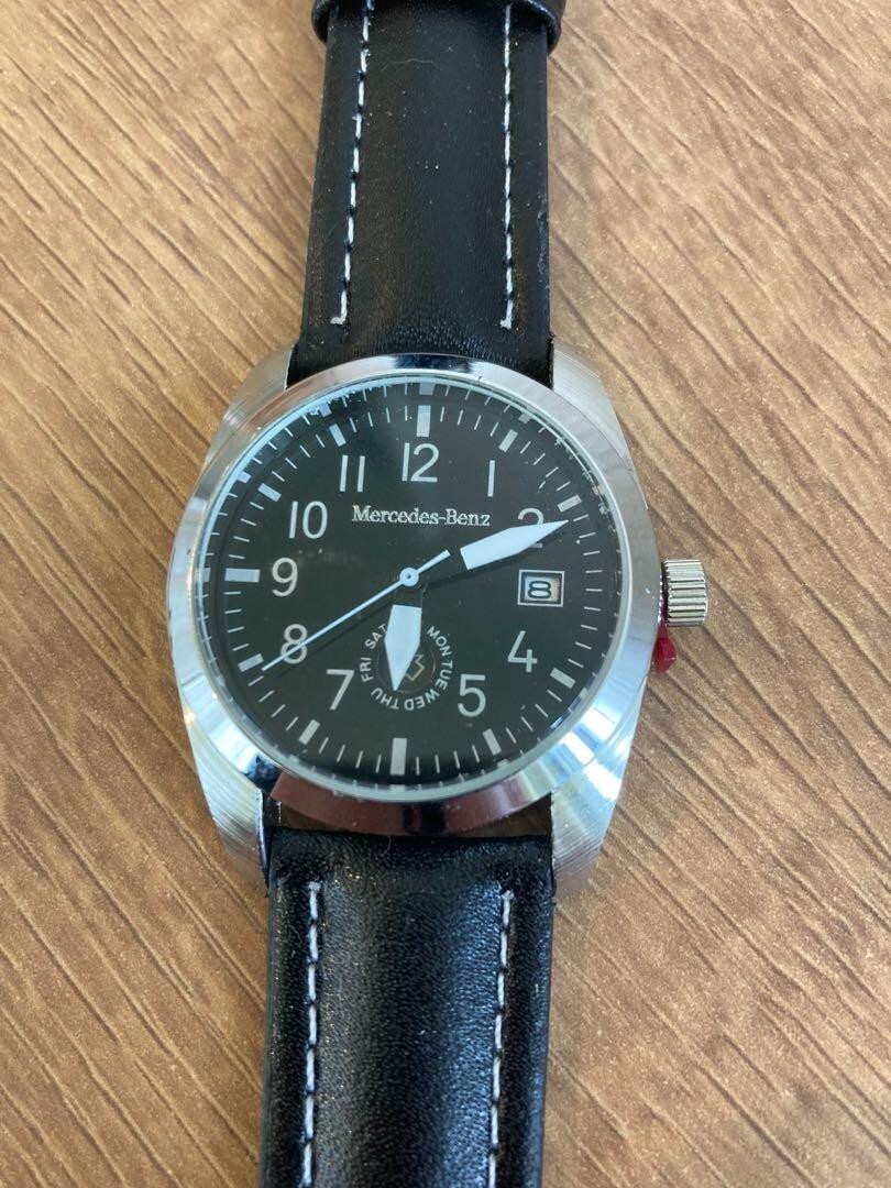 MERCEDES Benz Original Wrist Watch Black Novelty New unused Japan Rare