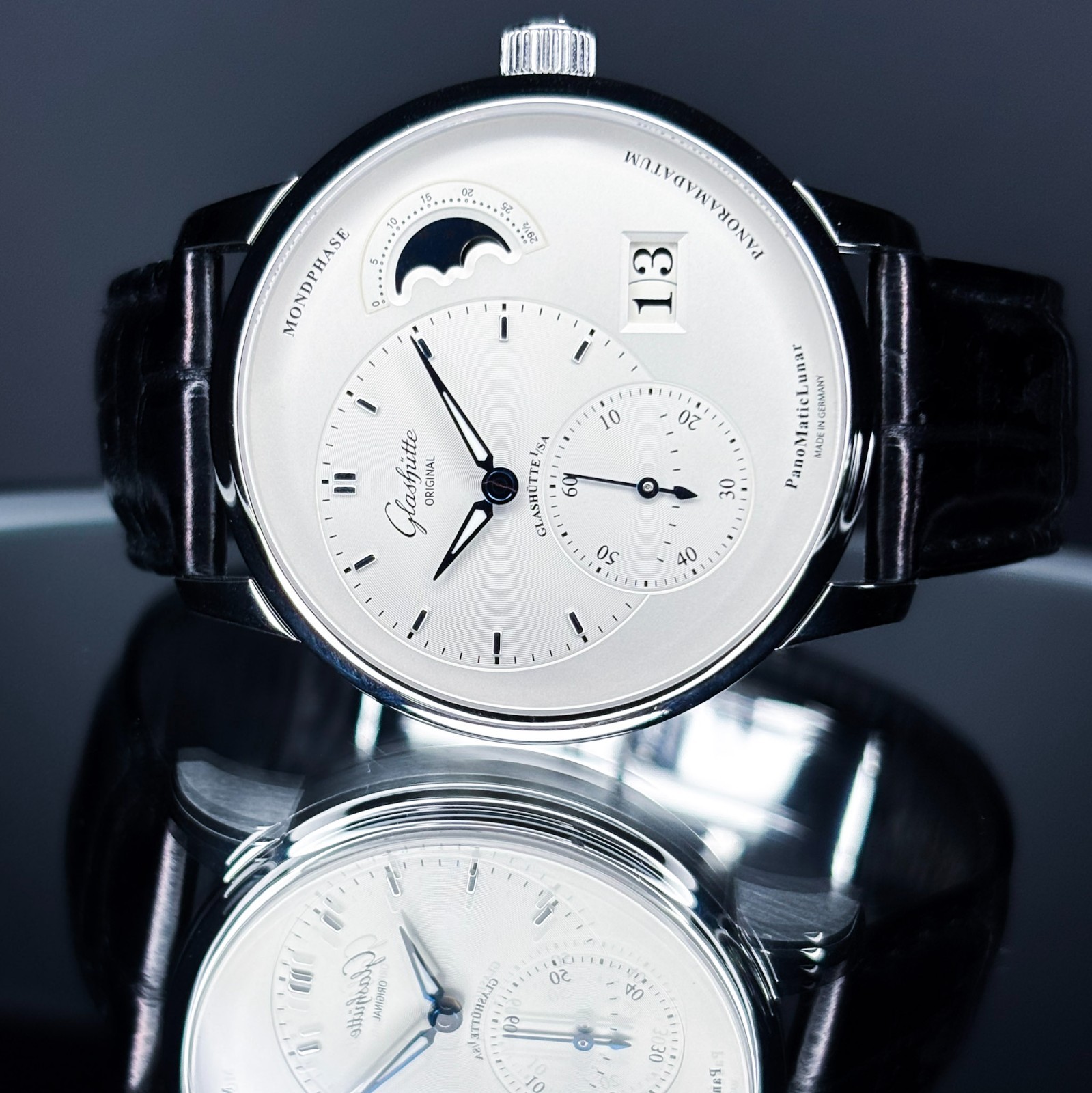 2022 Glashütte 40mm PanoMaticLunar Moonphase 1-90-02-42-32-61 with box & papers