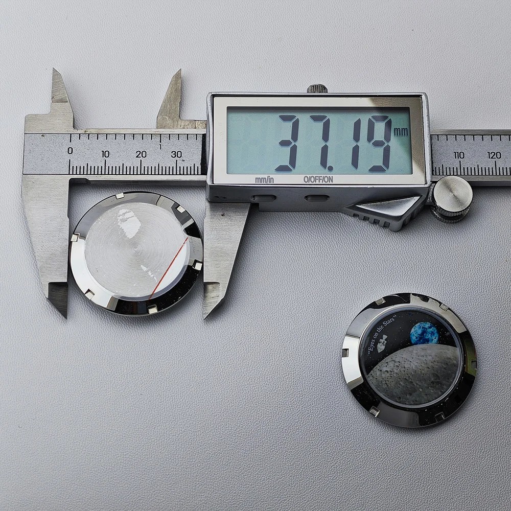 37mm Detachable Watch Case Back Cover Moon Pattern For VK63 Stainless Steel Part