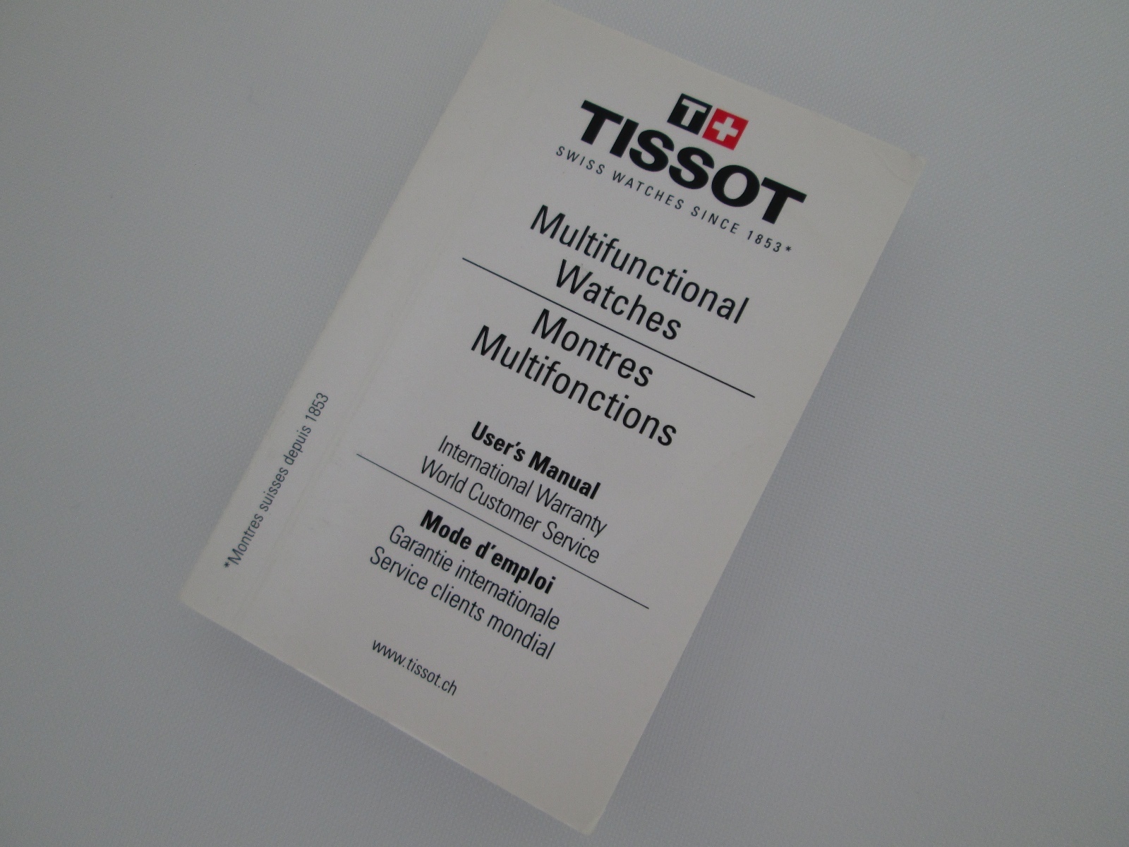 Tissot Multifunctional watch user’s instruction manual booklet ana-digi 103-1N