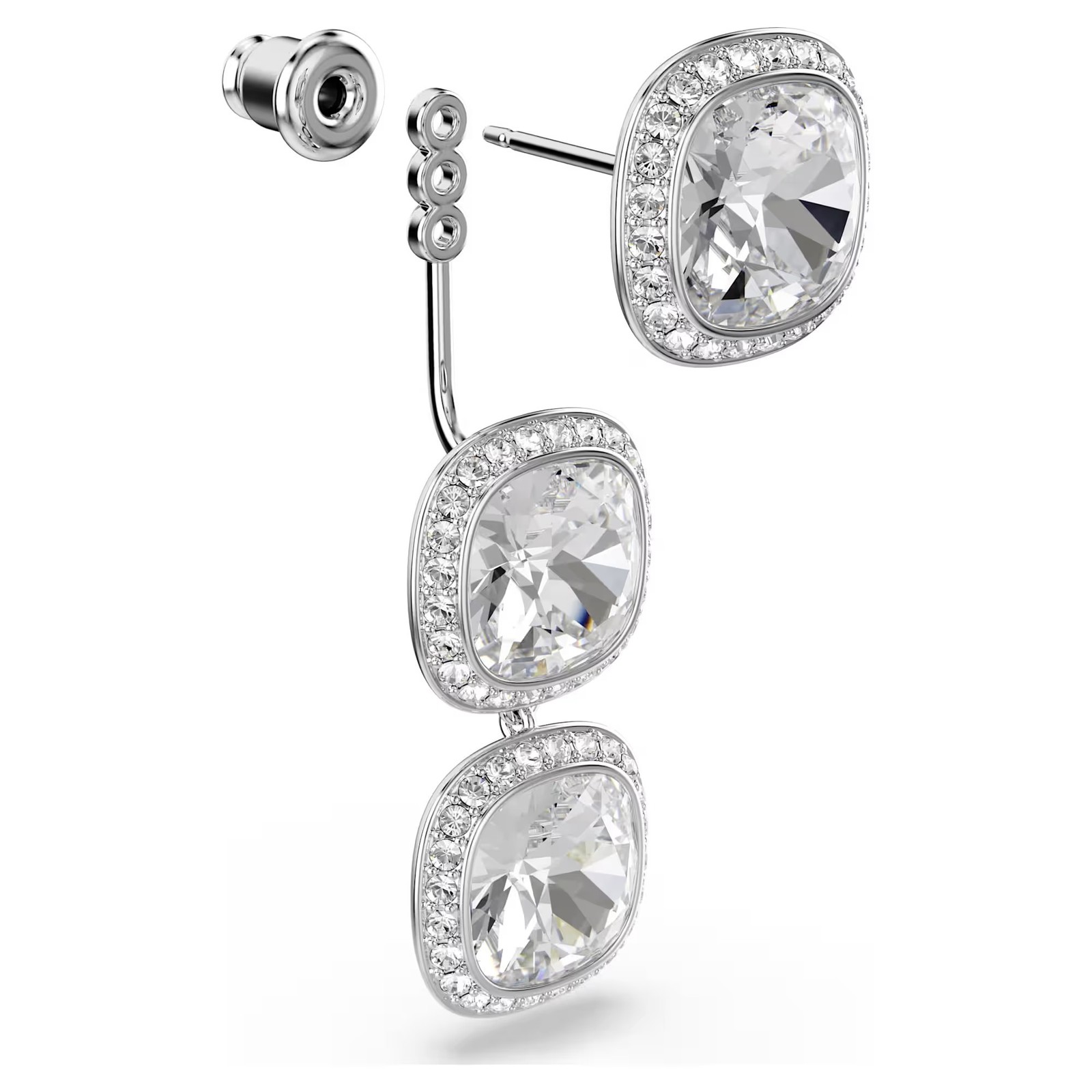 Swarovski Crystals Una Angelic Earrings Cushion Cut White Rhodium Plated 5754342