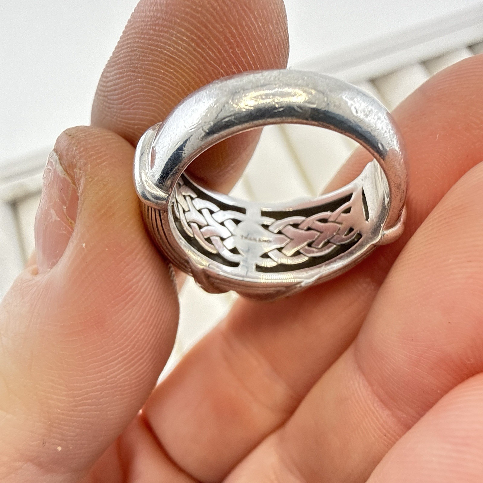 Ann King Ring Sterling Silver 18k Yellow Gold Cable Dome 3D Modernist Size 7 QVC