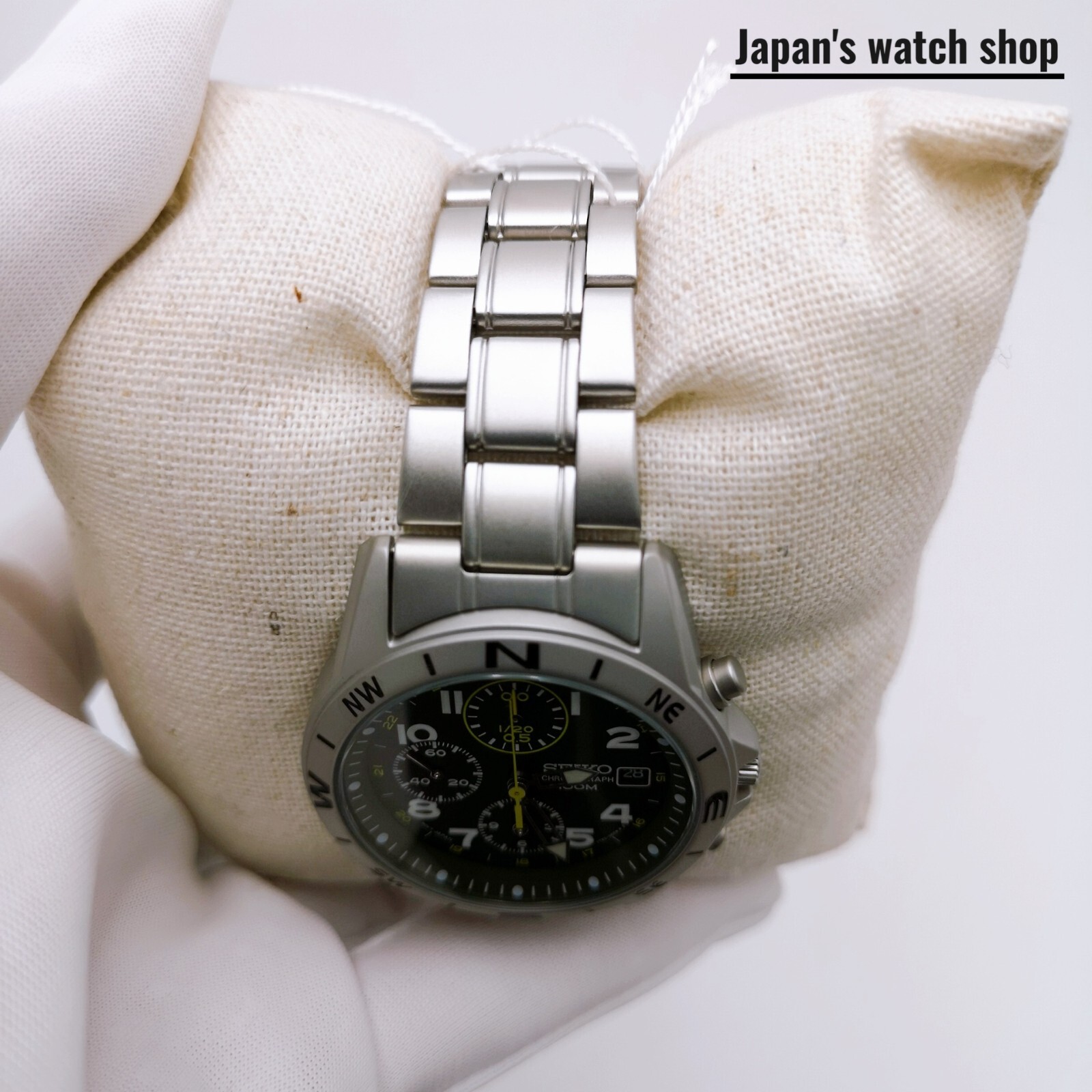 SEIKO SND377P Dark Olive Green Chronograph Men’s Watch New in Box
