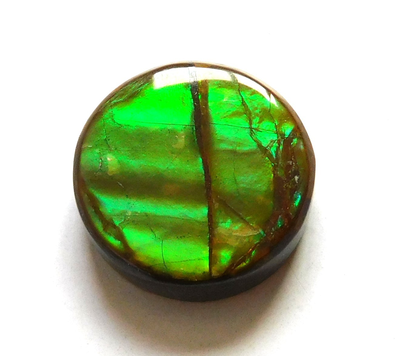 7.60 Ct Natural Canadian Ammolite Cabochon Loose Gemstone 12.5X12.4X4.3MM CJ05