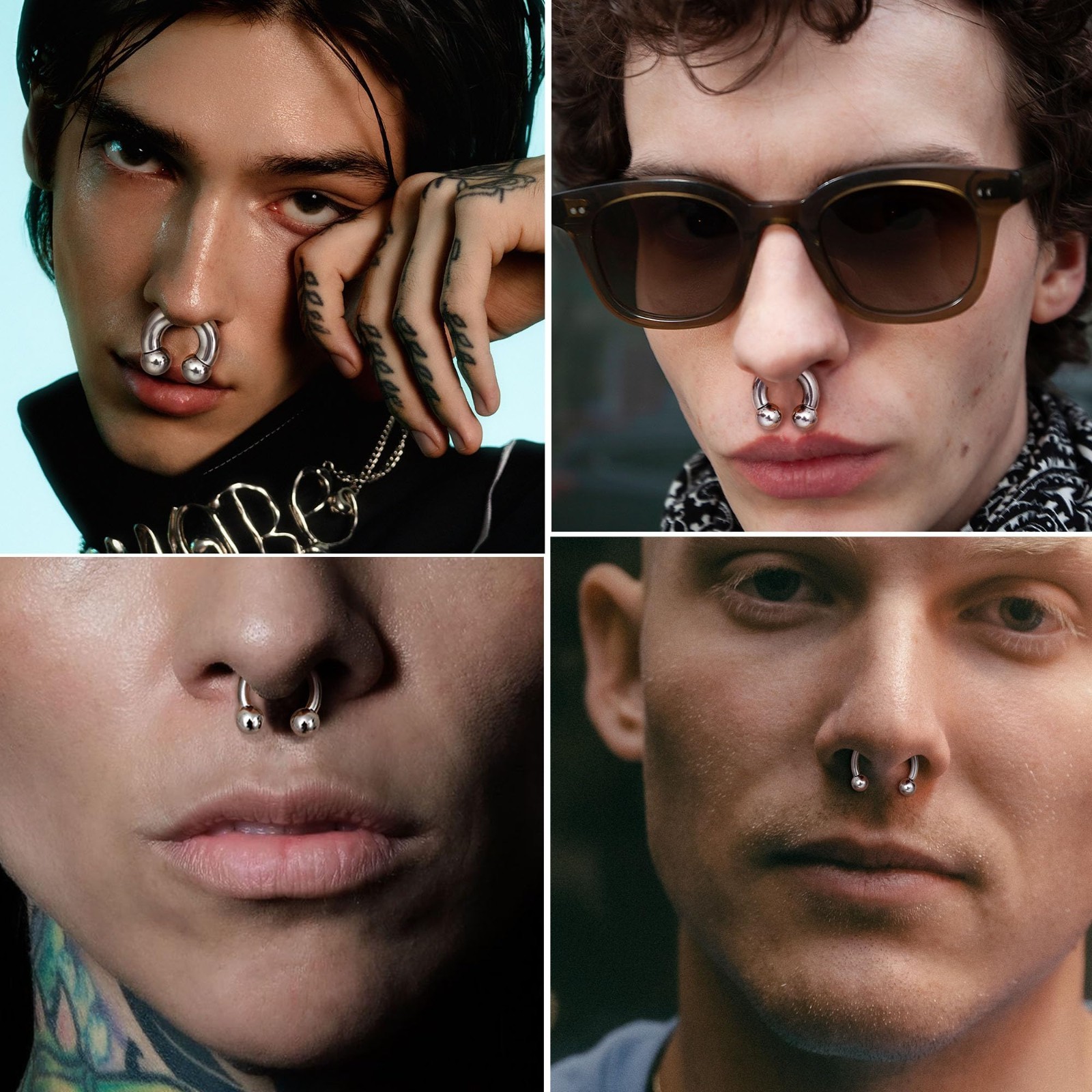 Titanium Septum Ring Horseshoe Pincher Spike – Body Piercing Jewelry for Men & W