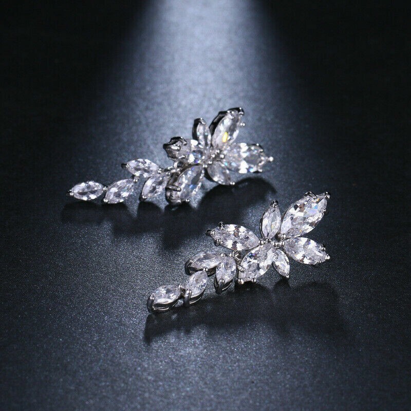 2.80Ct Marquise Cut Simulated Diamond Women Pretty Earring 14K White Gold Plated