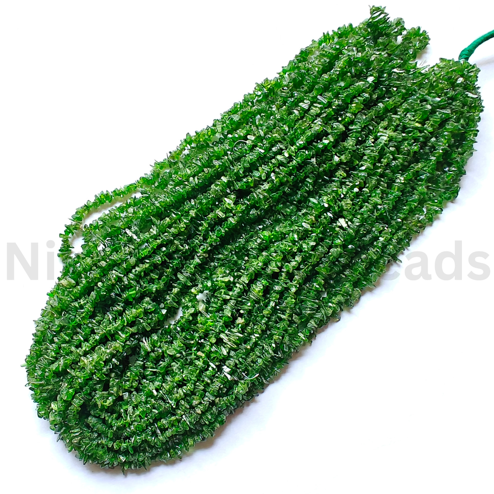 Natural Green Chrome Tourmaline Beads, Faceted Chips Cut Stone, 4.00-7.00 MM.