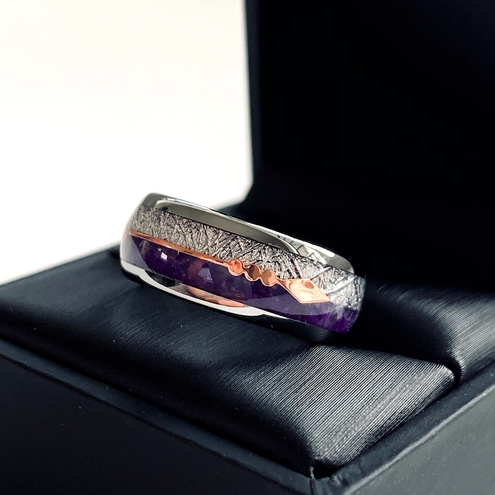 Purple Stone Ring, Mens Purple Ring, His and Hers Promise Ring, Matching Rings