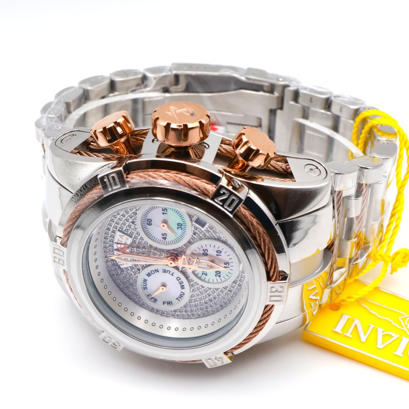 NEW Invicta Reserve Bolt Zeus 45919 53mm 1.02CT Diamond MOP Ronda 200M Watch