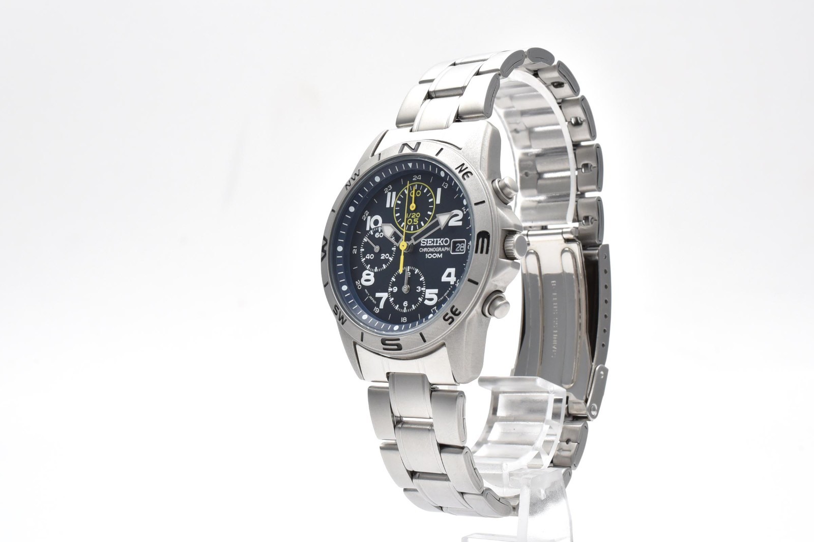 [MINT/BOX] Seiko 7T92-0DX0 Chronograph Blue Dial 38mm Quartz Men’s Watch JAPAN