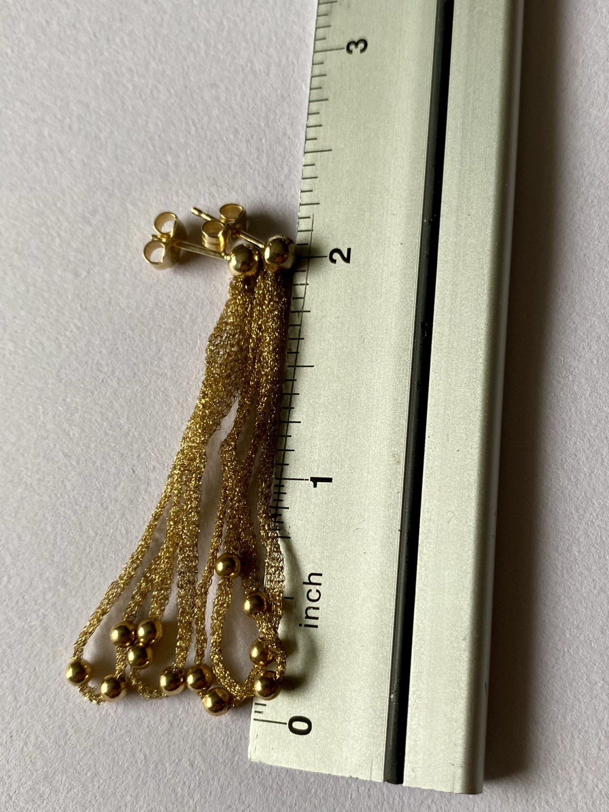 14k Yellow Gold Soft Mesh Balls Earrings Studs 14mm made in Italy
