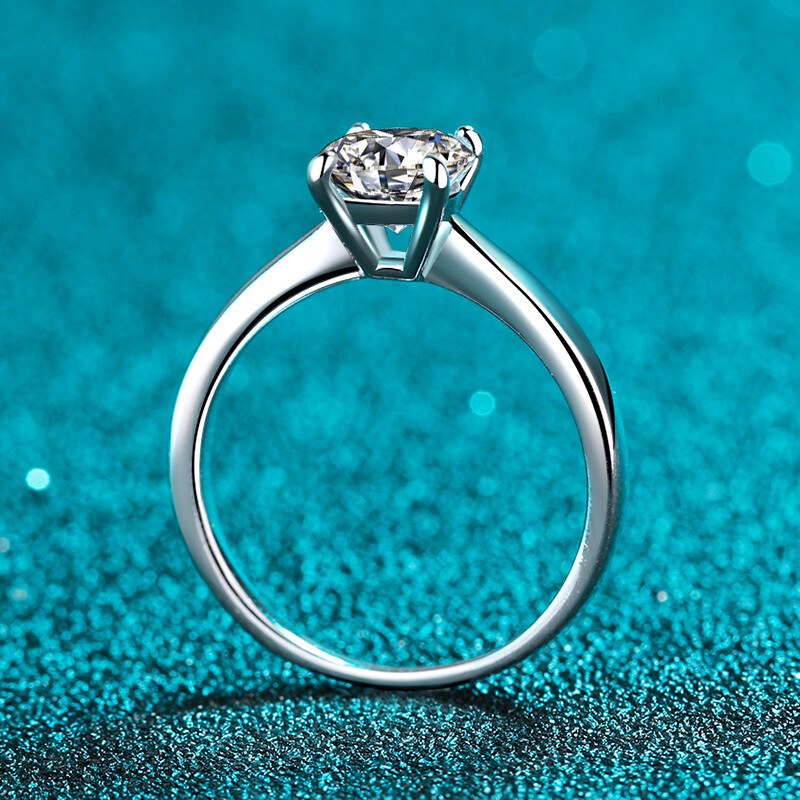 0.5Ct-2Ct VVS1 Moissanite Solitaire Wedding Engagement Ring 925 Sterling Silver