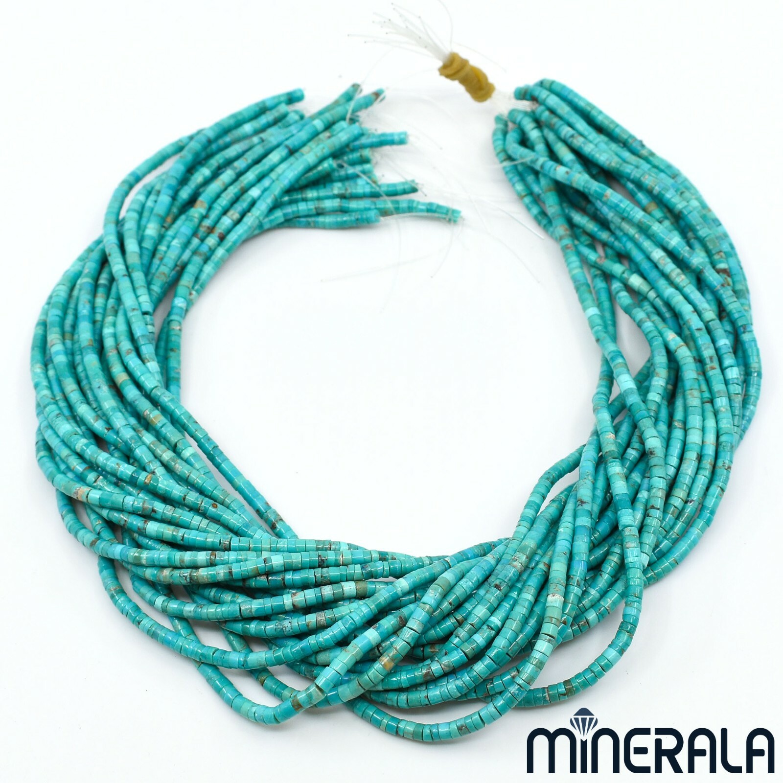 NATURAL TURQUOISE GEMSTONE HEISHI 3mm-3.5mm BEADS 15.5″ 40cm STRAND WP00171