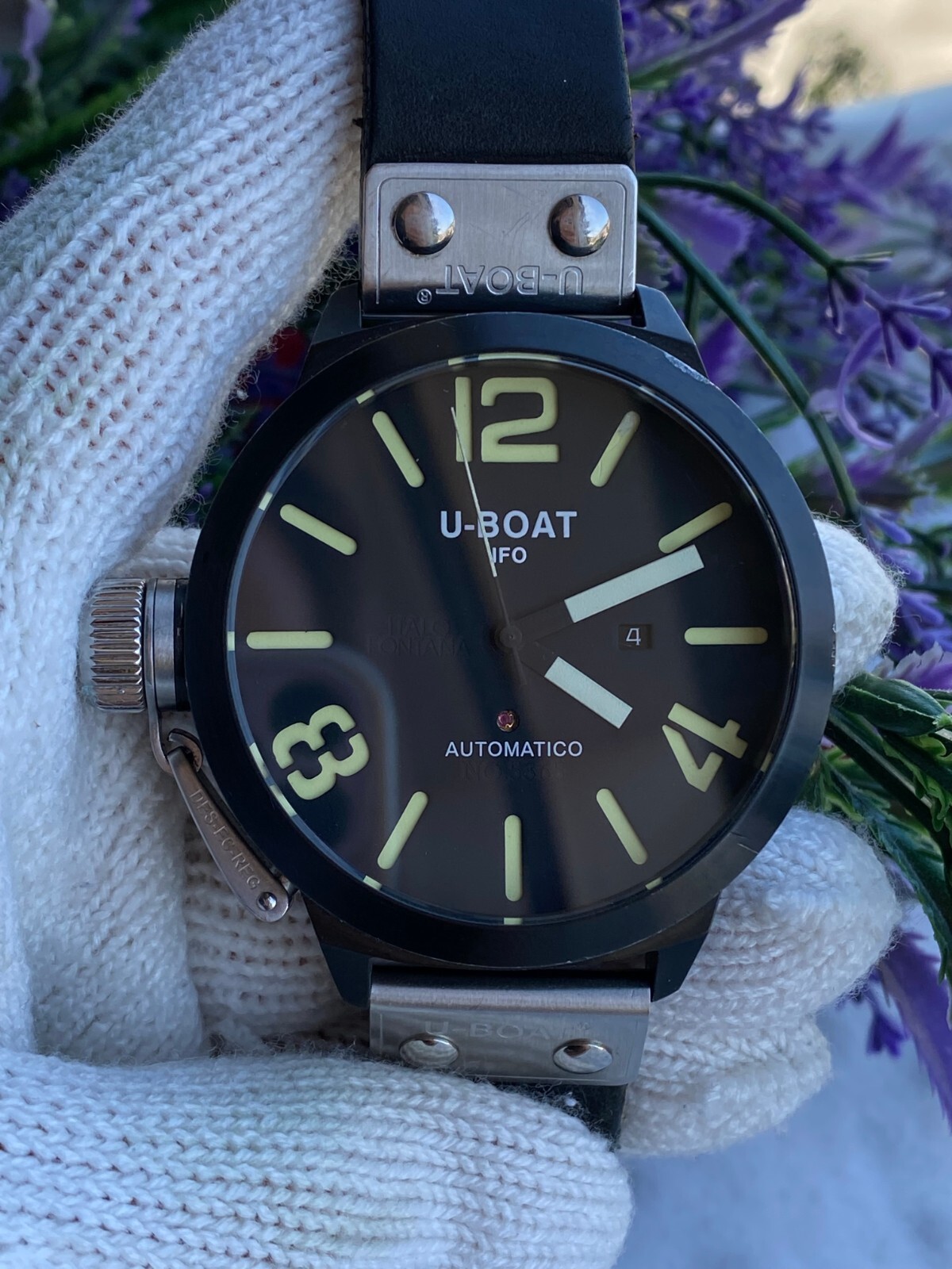 U Boat Automatic Watch Italo Fontana Mens 52mm Black No.5356