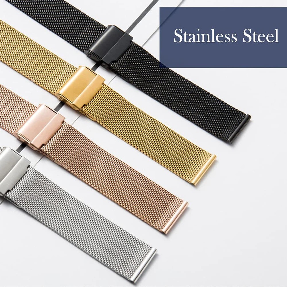 Milanese Mesh Watch Band 14mm 16mm 18mm 20mm 22mm Stainless Steel Quick Release