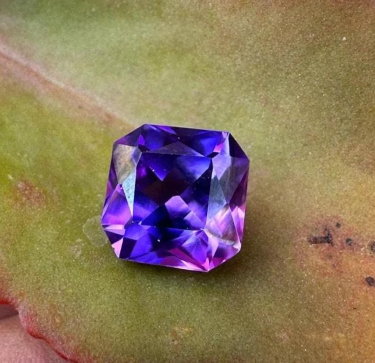 Flawless Natural 10 Ct Purple Blue Sapphire Asscher Cut Certified Loose Gemstone