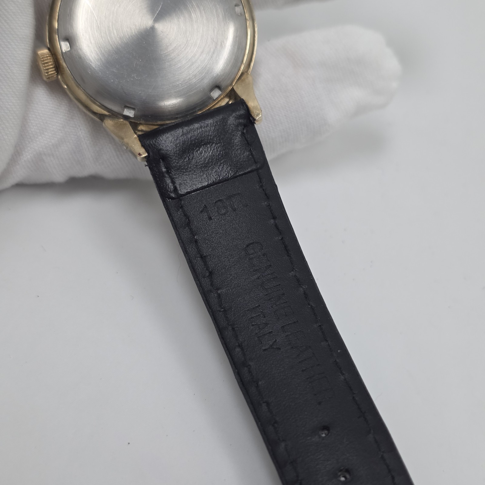 Vtg Wittnauer Mens Automatic Watch Swiss 11SR 17J 34mm Crosshair 10k Gold Filled