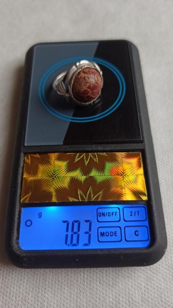 Vintage 925 Sterling Silver Ring | Jasper Gemstone | 7.83g Elegant Design
