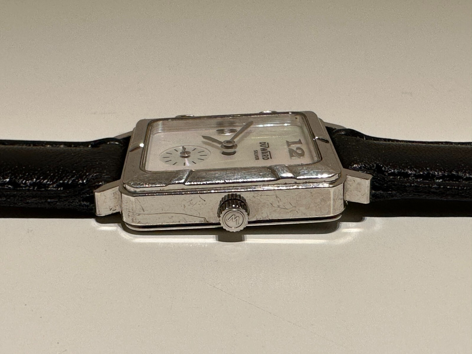 RETRO SWISS BEAUTIFUL SUB SECOND LADIES QUARTZ WATCH”DUWARD”MOTHER OF PEARL DIAL