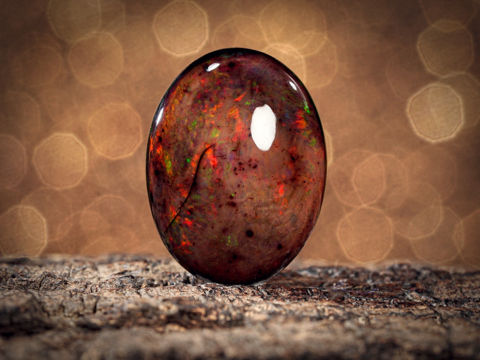 7.00 Carat Ethiopian Black Opal Cabochon 16x12x7 MM Oval Shape Welo Fire Opal