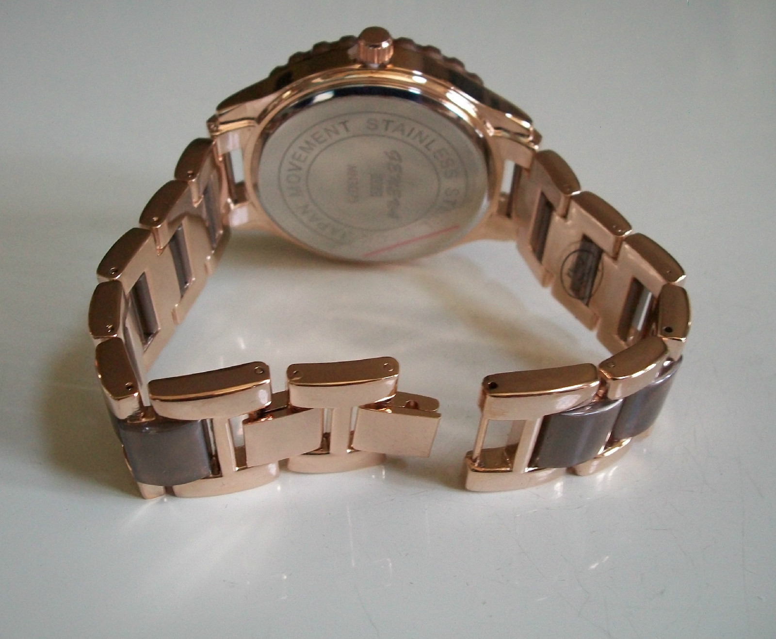 Brown/Rose Gold Finish Geneva Bracelet Fashion Boyfriend Casual Watch